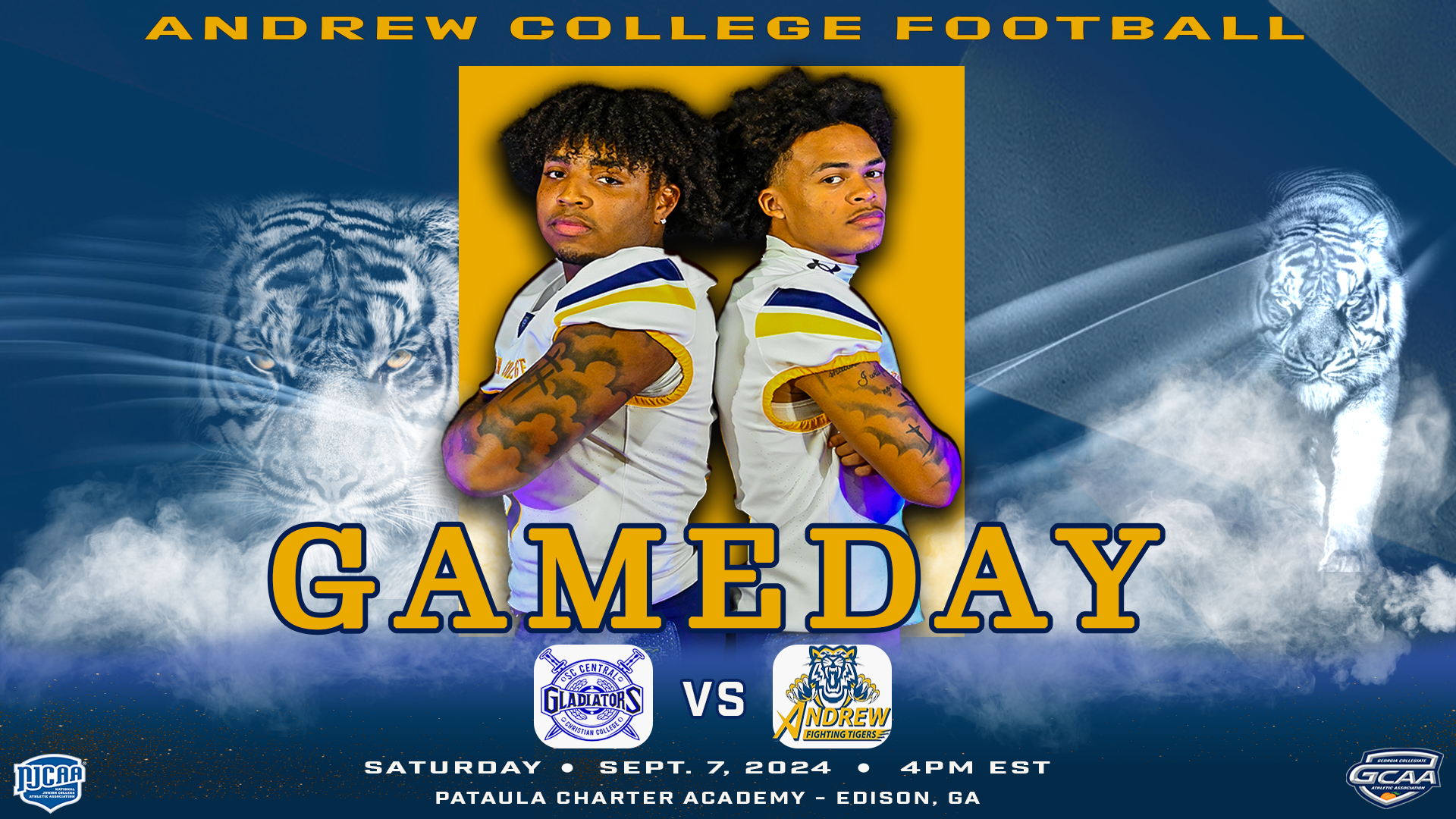 Andrew Football Gameday Graphic vs SC Central Christian College