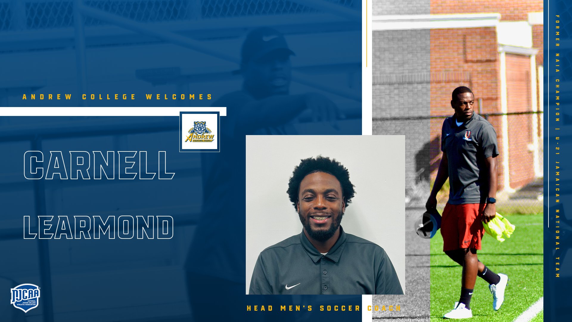 Andrew College Welcomes Former NAIA Champion Carnell Learmond as Head Men&rsquo;s Soccer Coach