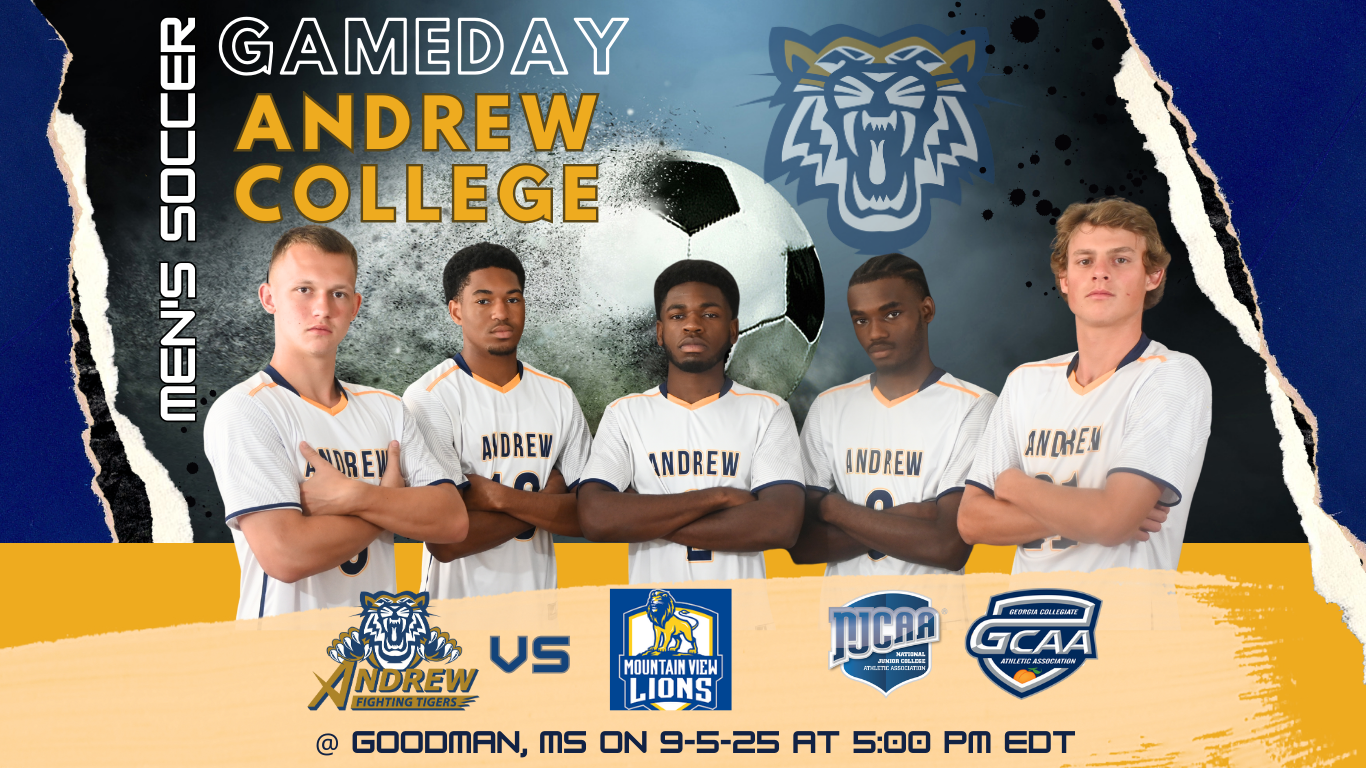 The Andrew College Men's Soccer team takes on its opponent at a neutral site.